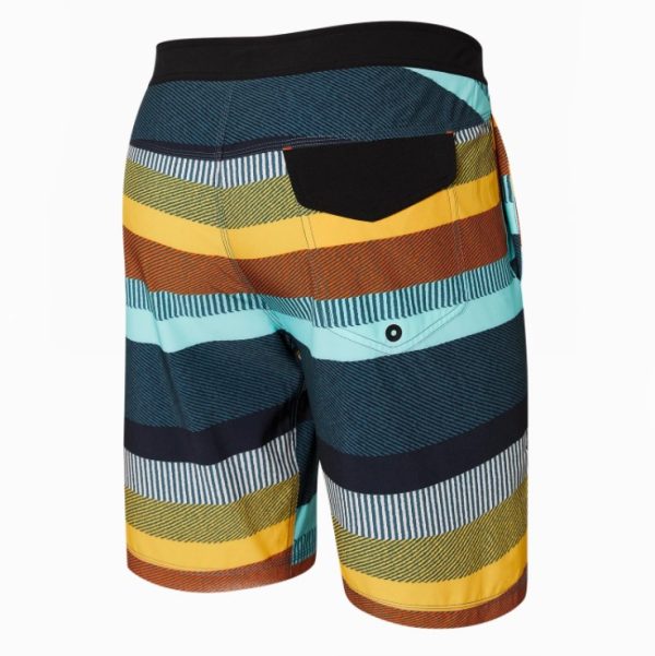 BETAWAVE 2N1 Swim Shorts 19" in Blanket Stripe-Multi by SAXX