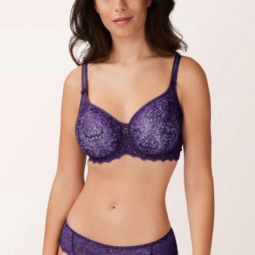 Lilac Lace Cupped Bra With Bow, Lingerie